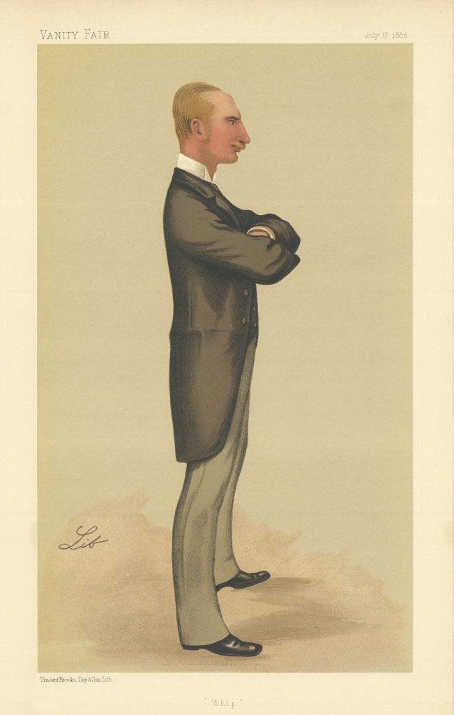 VANITY FAIR SPY CARTOON Lt-Col William Hood Walrond 'Whip' East Devon MP 1886